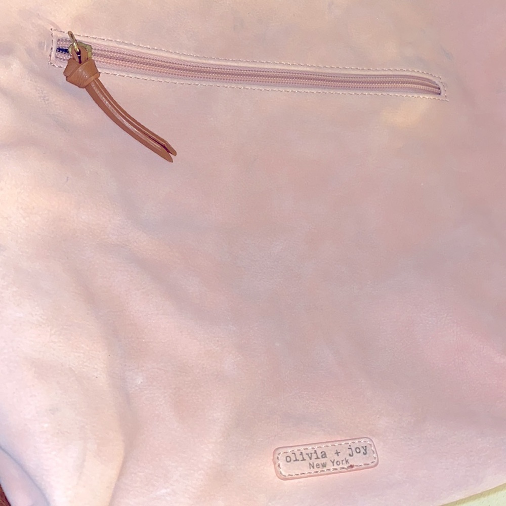 Olivia + Joy peach & brown shoulder bag zip pocket - Picture 9 of 9